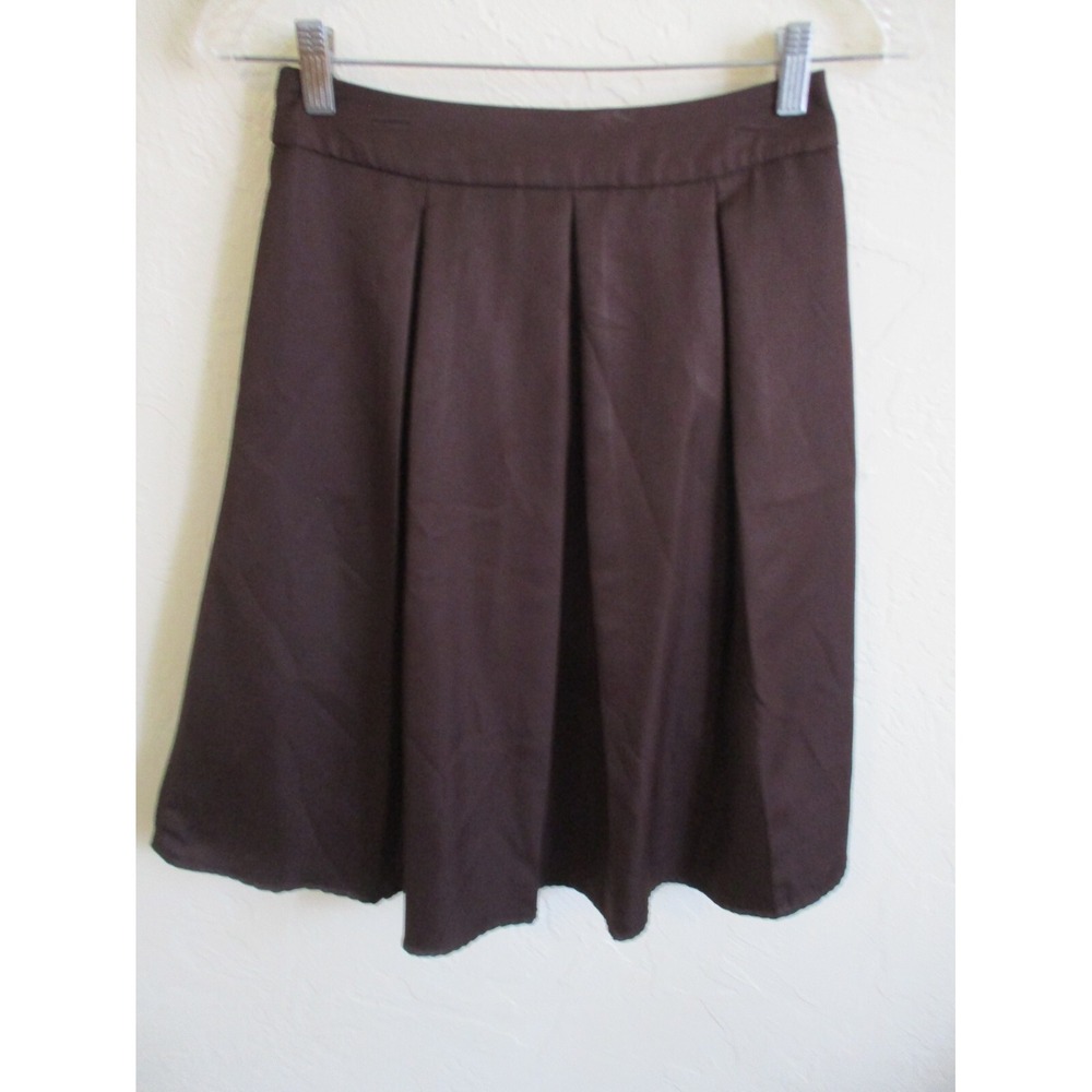 Yige Pleated Skirt with Pockets Dark Brown Size 4 High Waist Rise